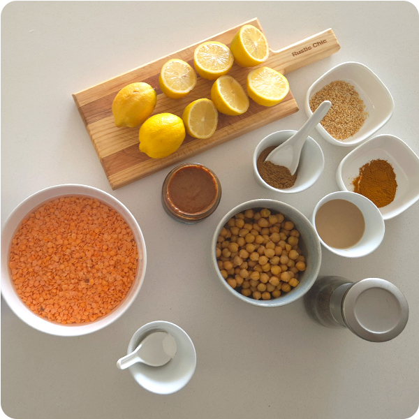 ingredientes lentejas rojas